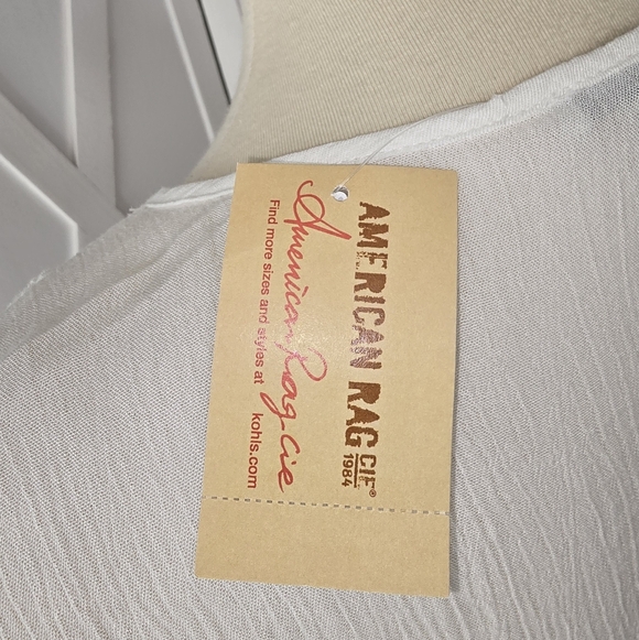 American Rag Juniors' Lace-Trim Sleeveless White Top - Picture 9 of 9